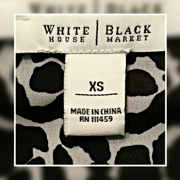 WHBM Black Knit Top w/Zebra Trim Size XS - Picture 3 of 3